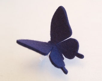 Felt Butterfly Ring -VIOLET- Large Swallowtail