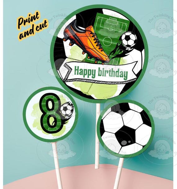 Toppers di Calcio Pack di 5 Decorazioni per Torte, Cupcake e Dessert