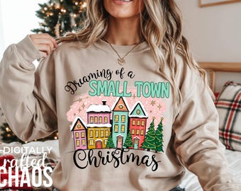 Small Town Christmas PNG | Preppy Pastel Houses Digital Download