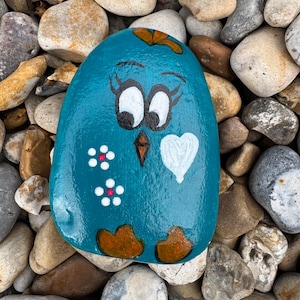 Hand painted bird rock art painted pebble painted stone painted rock