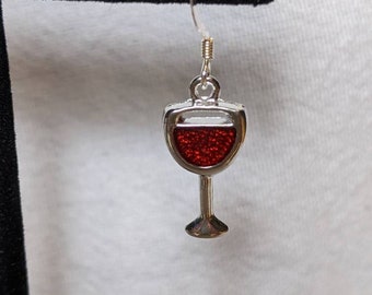 Red Wine Glass Earrings