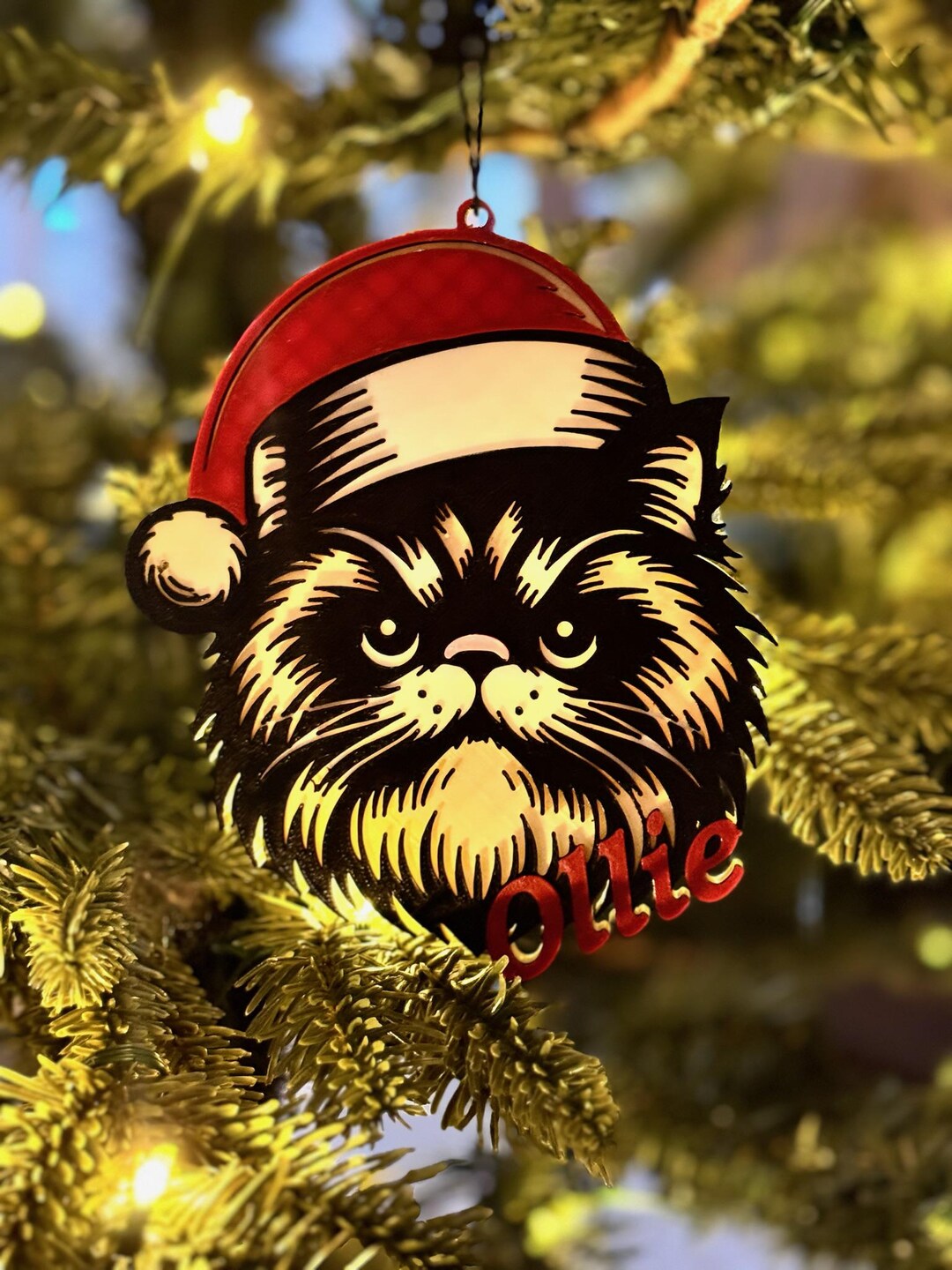 Personalized Persian Cat Christmas Ornament With a Grumpy Cat Vibe. A ...