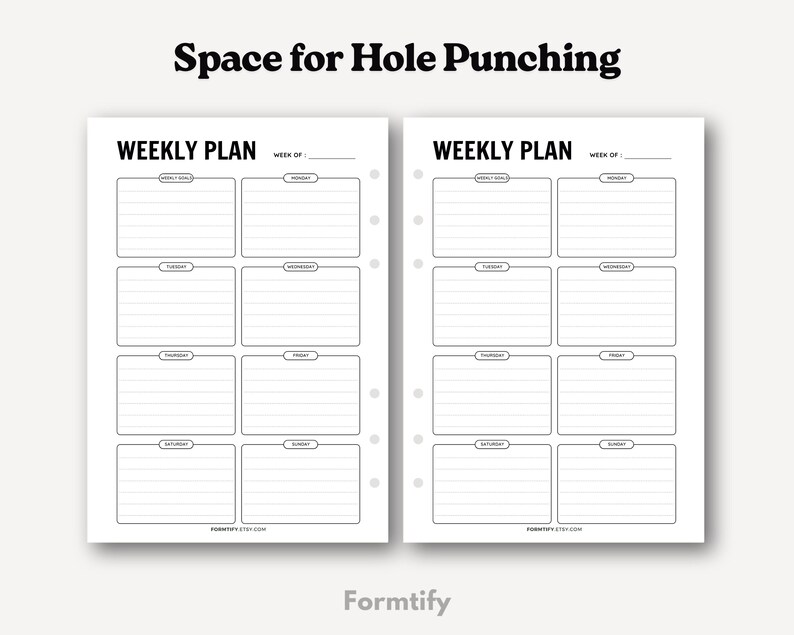 Weekly Planner Printable | 3 Layout Versions + Monday/sunday Start | A4 ...