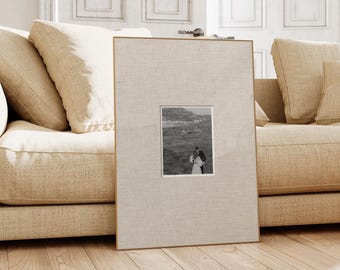 Canva Custom Linen Canvas Photo Mat Template| Personalised Print Photo Mount Anniversary Birthday Print Gift (Digital Download)