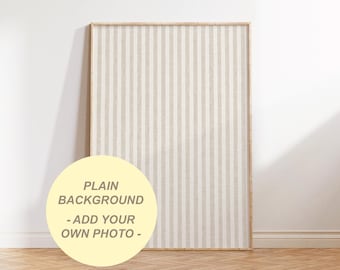 Plain Linen Effect Stripe Beige Neutral Wall Art Print (Unframed PHYSICAL Print)