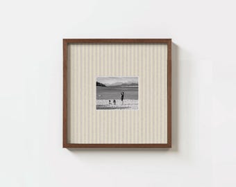 Custom Linen Effect Photo Mat Square  Photo Wall Art Personalised Passepartout Print (PHYSICAL UNFRAMED & FRAMED)