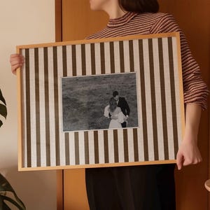 Canva Personalisierte Fotovorlage Horizontale Streifen, Druck Foto Wand Kunst Jahrestag Geburtstag Paar Freunde Geschenk (Digitaler Download)