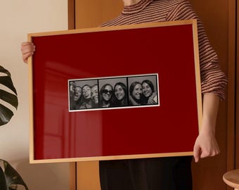 Canva Custom Colour Photobooth Mat Horizontal Template| Personalised Print Photo Mount Anniversary Print Gift (Digital Download)