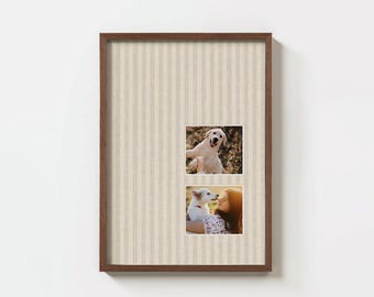 Custom Linen Effect Photo Mat Color Photo Wall Art Personalised Passepartout Print (PHYSICAL UNFRAMED & FRAMED)