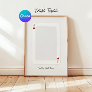 Custom Photo Playing Card Canva Template, Personalised Editable Canva Print, Editable Playing Card Canva Wall Art Print Template