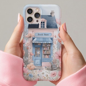 Bookstore Phone Case Cute Library Phone Cover Storefront Case Floral Bookish Case Iphone 16 Pro Max Case Iphone 15 14 13 12 x Samsung, Pixel