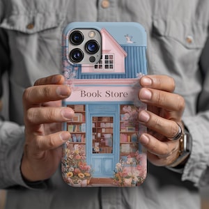 Book Store Phone Case, Bookish Phone Cover, Cute Library Case, Watercolor Bookshop Case, Floral Book Lover Case, Iphone 16 15 14 13 Samsung
