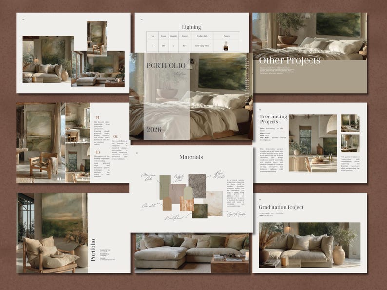 Interior Design Portfolio Template – 40-page Editable Presentation ...