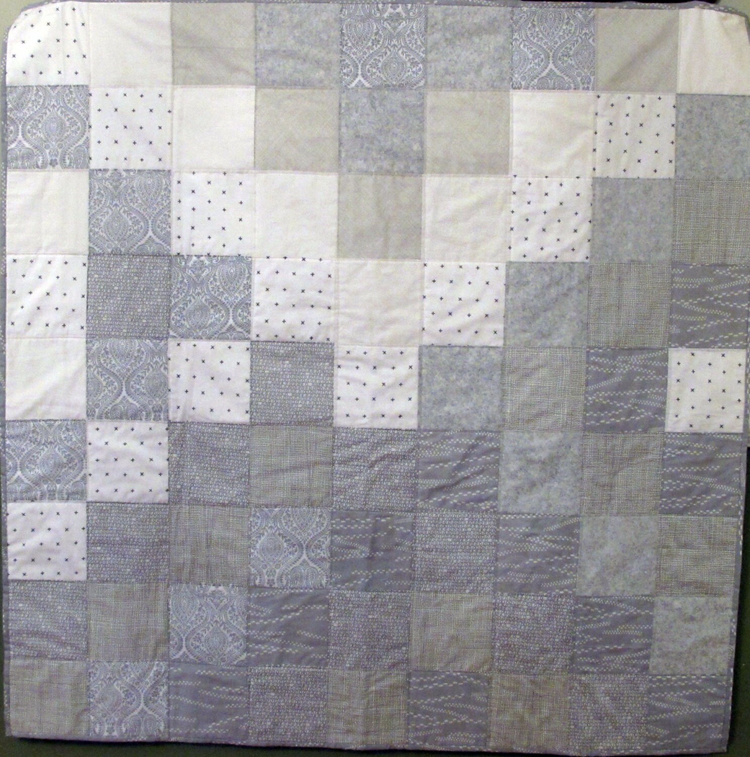 Beautiful Gray and White Quilt Handmade Quilted Modern Throw Etsy