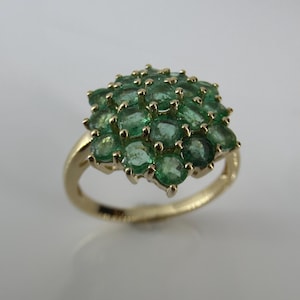 9ct Emerald Cluster Ring. Ref: SH5270
