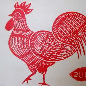 Year of the Rooster, Original Block Print