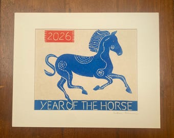 Año del Caballo 2026, Grabado original en bloque