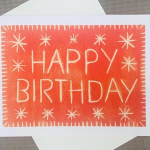 Feliz Aniversário, Cartão Original Impresso em Bloco