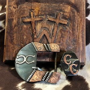 CUSTOM Belt Buckle, Mens Ranger Buckle, 2 Piece, Western Belt Buckle, Cattle Brand, Steel buckle, Personalized, Engraved Mens, Rodeo, Cowboy
