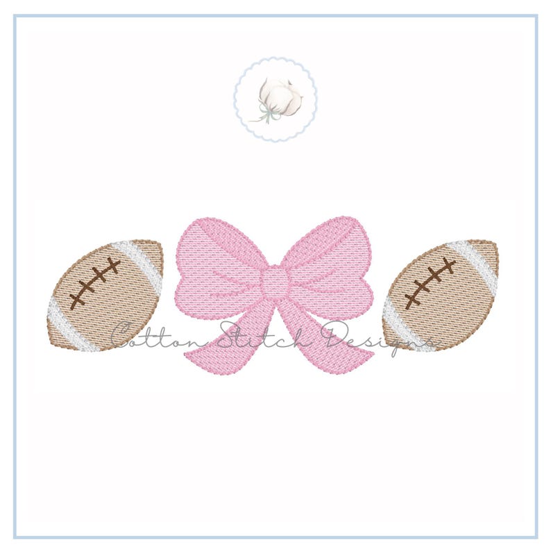 Motif de broderie de point de croquis de noeud de football image 1