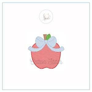 Mini Apfel Schleife Skizze Maschinenstickerei, Light Fill Quick Stitch Stickdatei