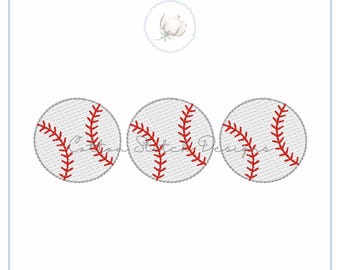 Baseball Trio Sketch Stitch Embroidery Design