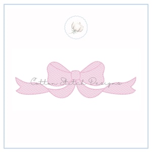 Elegant Bow Sketch Stitch Machine Embroidery Design Digital Download