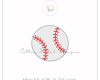 Mini Baseball Sketch Stitch Embroidery Design