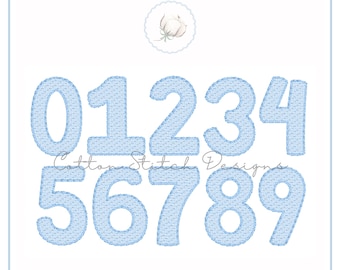 Number Set 0-9 Sketch Stitch Machine Embroidery Design Digital Download