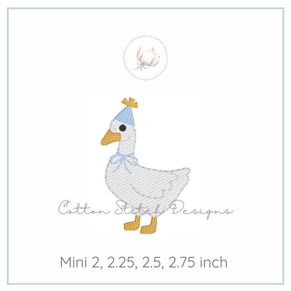 Mini Birthday Goose Fill Stitch Machine Embroidery Design Digital Download