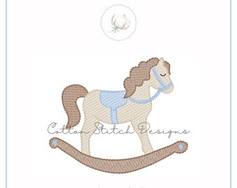 Rocking Horse Sketch Stitch Machine Embroidery Design Digital Download