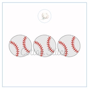 Baseball Trio Sketch Stitch Embroidery Design