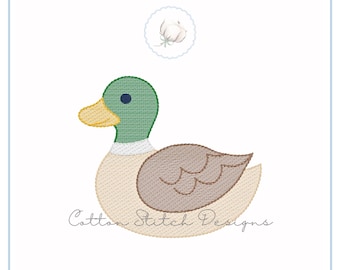 Disegno per ricamo a macchina con motivo schizzo di anatra selvatica (download digitale)