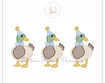 Gräsandsand Födelsedag Trio Skiss Stitch Maskinbroderi Design Digital Nedladdning