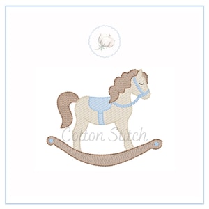 Rocking Horse Sketch Stitch Machine Embroidery Design, Light Fill Quick Stitch Embroidery Design