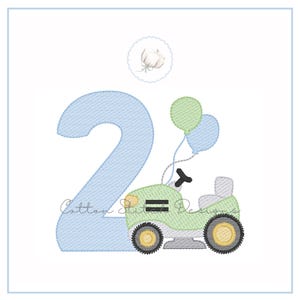Lawnmower Number Two Sketch Embroidery Design (Digital Download)