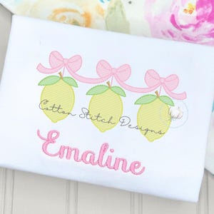 Hanging Lemons with Bows Sketch Stitch Machine Embroidery Design Digital Download