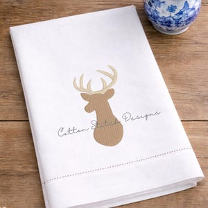 Mini Deer Head Fill Stitch Machine Embroidery Design Digital Download