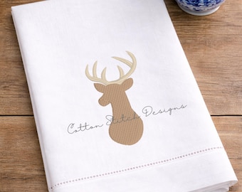 Mini Deer Head Fill Stitch Machine Embroidery Design Digital Download