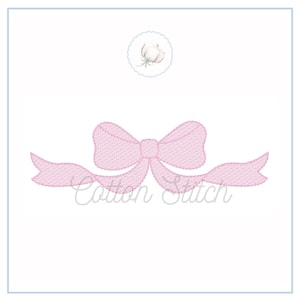 Elegant Bow Sketch Stitch Machine Embroidery Design, Long Ribbon Bow Light Fill Quick Stitch Embroidery Design