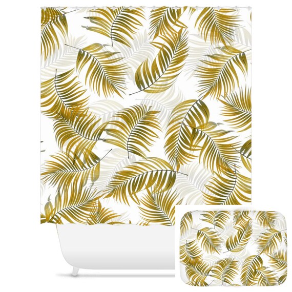 Shower Curtains Palm Shower Curtain Brown Shower Curtain Etsy