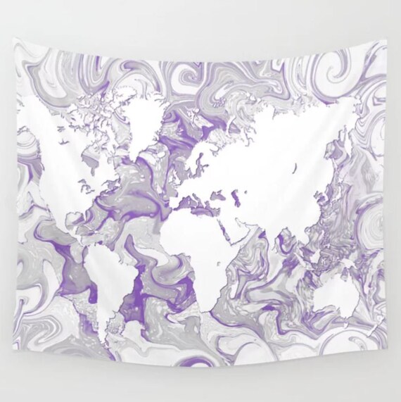 purple and grey tapestry