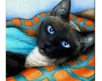 Hand Painted Ceramic Cat Art Tile With Easel Back - Nigeria | Ubuy