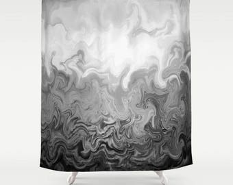 Shower Curtains, Gray Shower Curtain, Modern Shower Curtain, Bathroom, Design 83 abstract grey gray grayscale L.Dumas