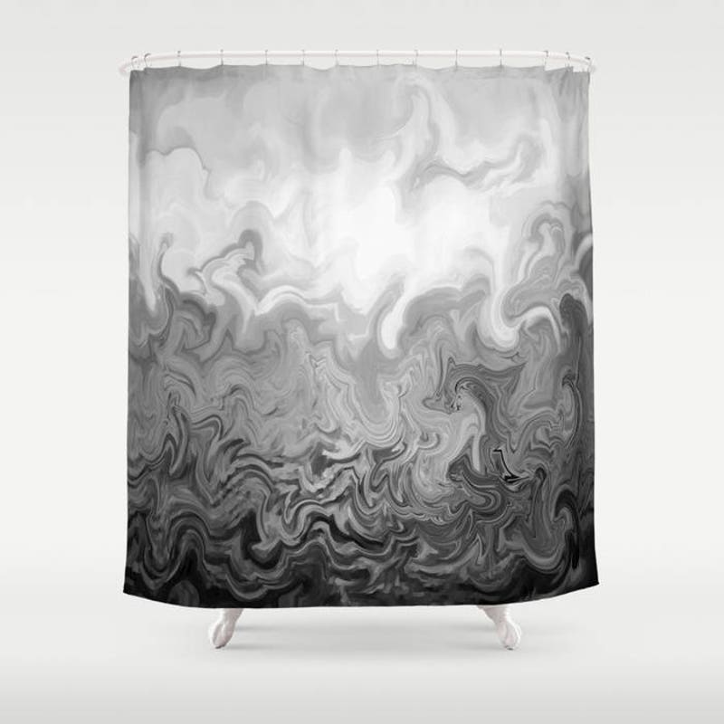 Grey Shower Curtain - Etsy