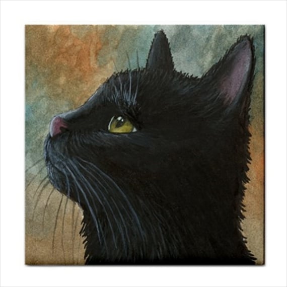 Tile craft cat friends ceramic art tile 6x6 inches with easel back Tile craft cat friends ceramic art tile 6x6 inches with easel back