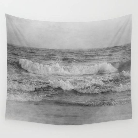 Black and white ocean tapestry hotsell