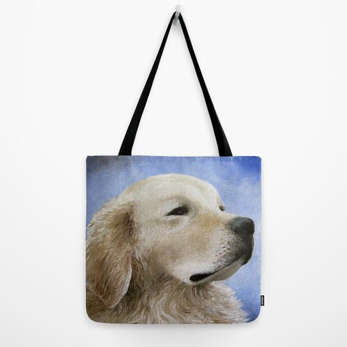 Tote Bag Dog Tote Bag Golden Retriever Bag Artbylucie Totes Etsy