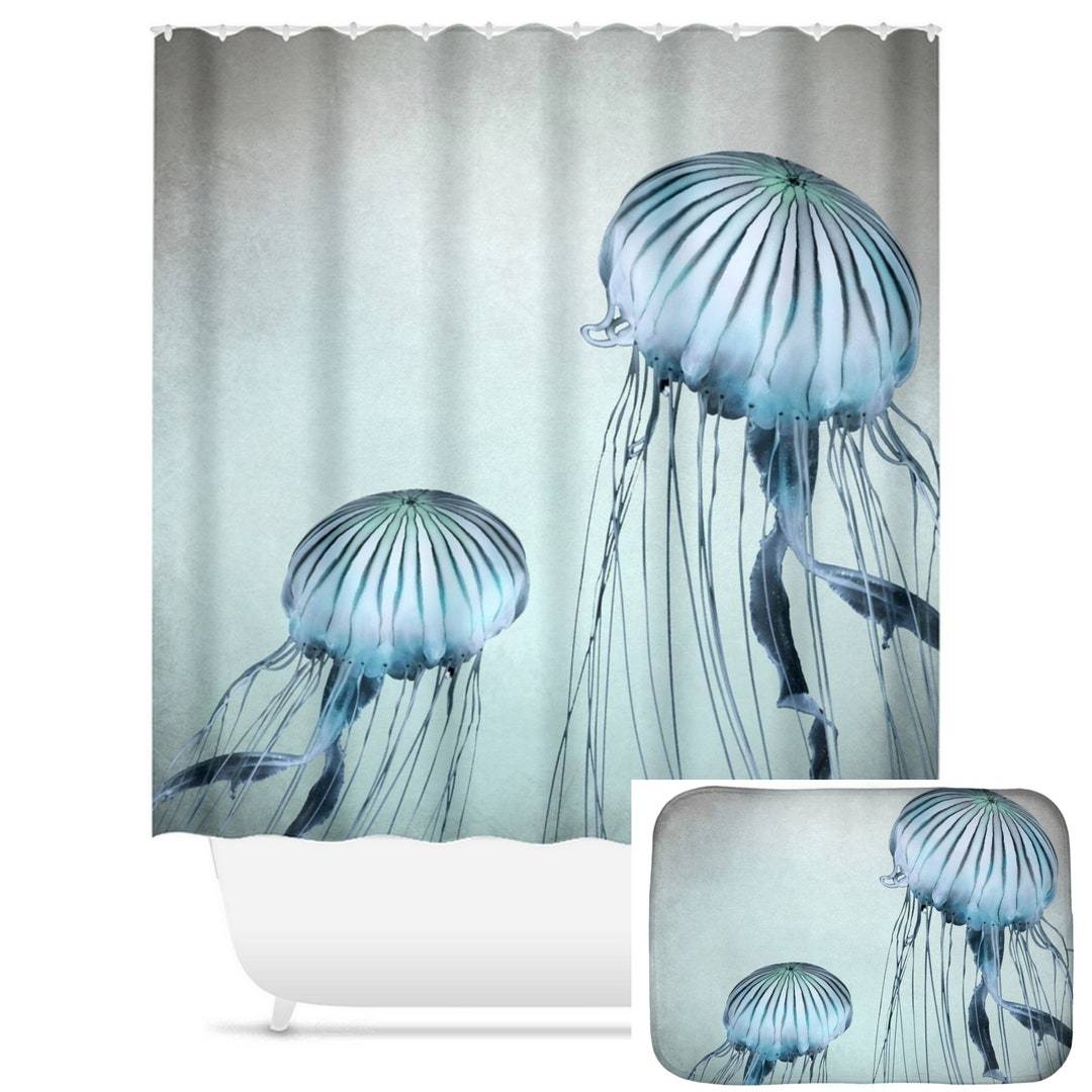 Jellyfish Shower Curtains, Curtain, Bath Mat, Bathroom, Jellyfish Dance