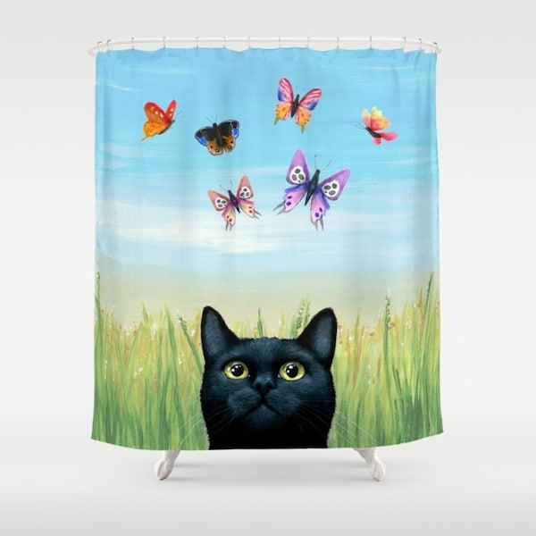 Cat Shower Curtain Etsy